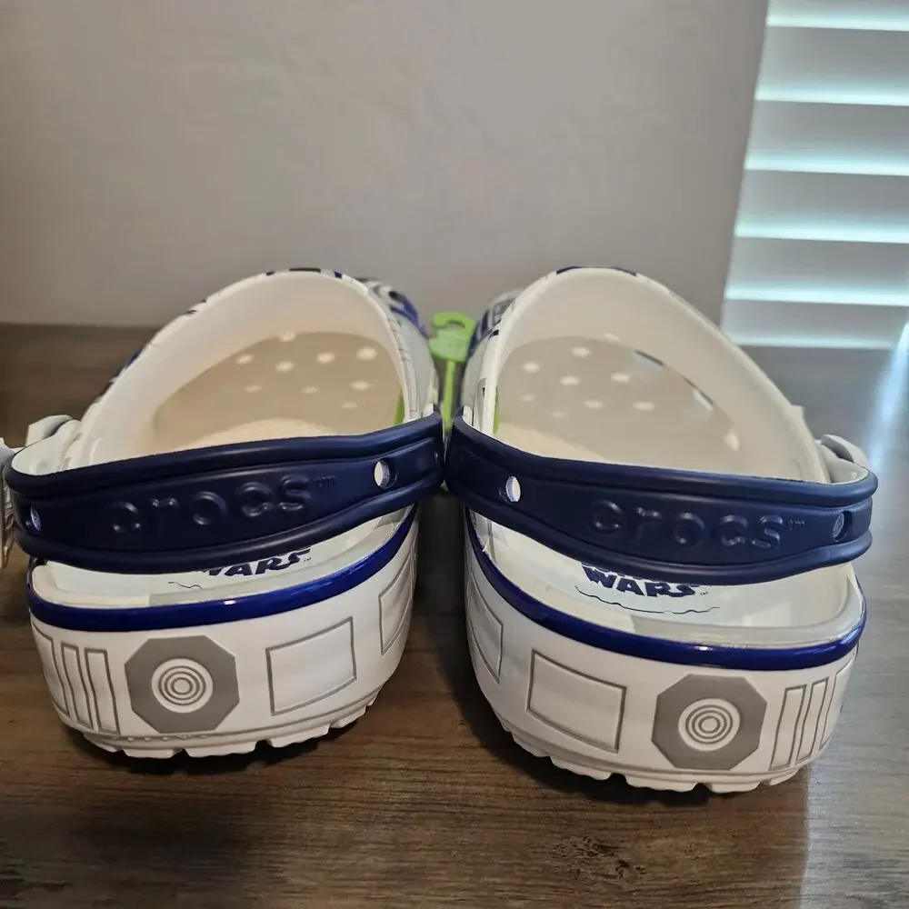 Star Wars R2-D2 Crocs Classic Clog W Sz 9 M7 White Droid SciFi Action Lucus Film - Picture 11 of 14